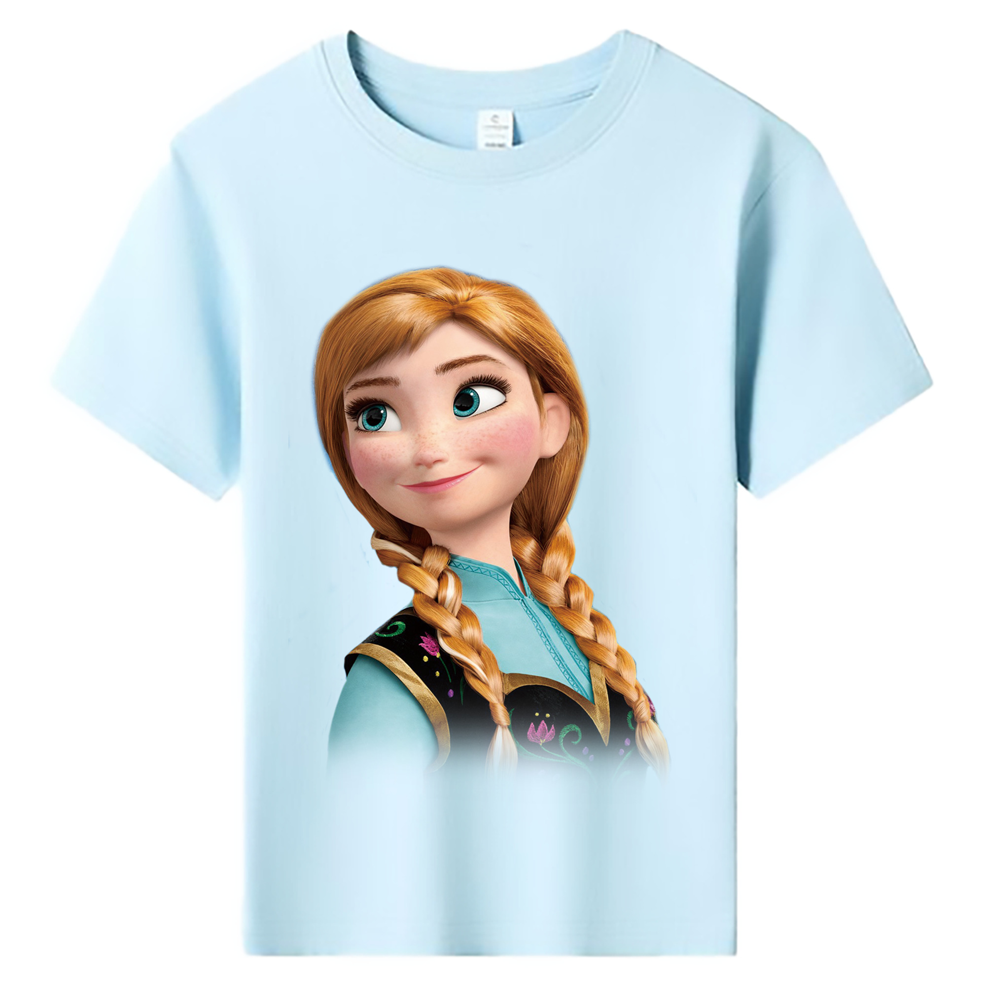 （画像用） アナと雪の女王 アンナ エルサ Frozen Anna Elsa 綿100％キッズTシャツ（フロントプリント）